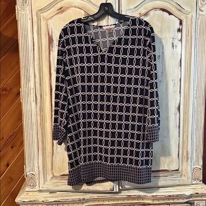Allison Daley Black and White Patterned Tunic